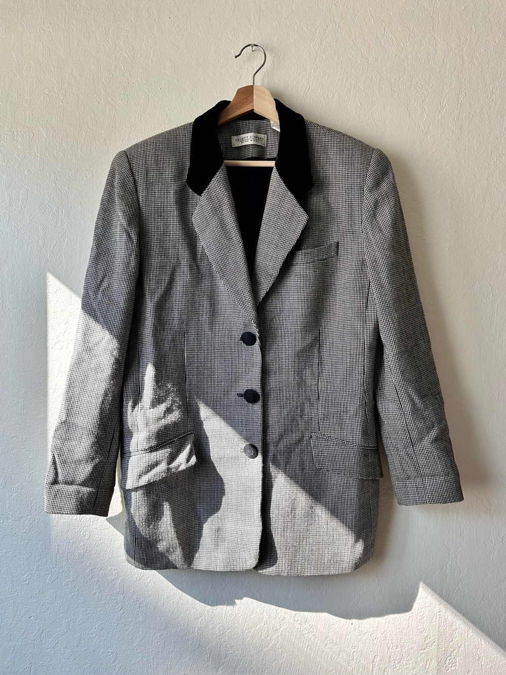 Vintage 90s valerie stevens wool equestrian riding blazer size 12 velvet collar